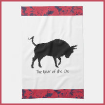 Chinees astrologisch jaar van de Ox Black en Red