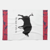 Chinees astrologisch jaar van de Ox Black en Red Theedoek (Horizontaal)