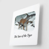 Chinees astrologisch jaar van de tijger vierkante klok (Hoek)