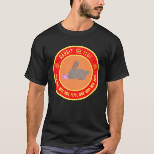 Chinees astrologisch konijnenbord t-shirt