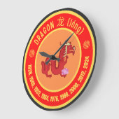 Chinees Astrology Dragon-teken Grote Klok (Hoek)