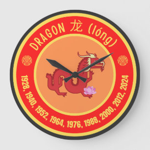Chinees Astrology Dragon-teken Grote Klok