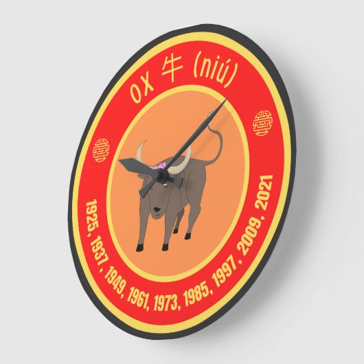 Chinees Astrology Ox-teken Grote Klok (Hoek)