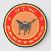 Chinees Astrology Ox-teken Grote Klok (Voorkant)