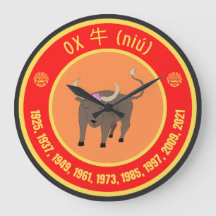 Chinees Astrology Ox-teken Grote Klok