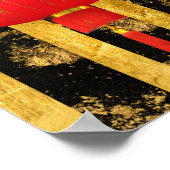 Chinees-Aziatische rode lantaarn Poster (Hoek)