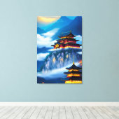 Chinees bergpaleis canvas afdruk (Insitu (Houten vloer))
