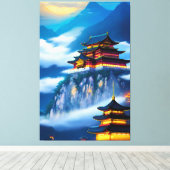 Chinees bergpaleis canvas afdruk (Insitu (Houten vloer))