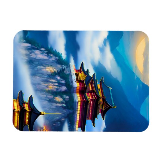 Chinees bergpaleis magneet (Horizontaal)