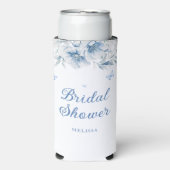 Chinees Blauw Bloemen Modern Vrijgezellenfeest Cus Seltzer Blikjeskoeler (Seltzer Voorkant)