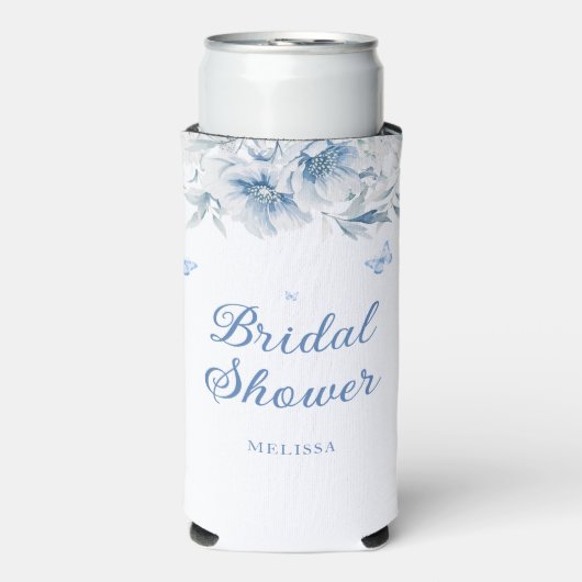 Chinees Blauw Bloemen Modern Vrijgezellenfeest Cus Seltzer Blikjeskoeler (Seltzer Voorkant)