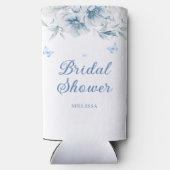 Chinees Blauw Bloemen Modern Vrijgezellenfeest Cus Seltzer Blikjeskoeler (Achterkant)