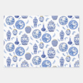 Chinees Blauw en Wit Bloemen Ginger Jars  Inpakpapier Vel (Voorkant 2)