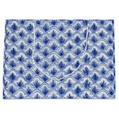 Chinees  blauw en wit Shell Pattern Groot Cadeauzakje (Voorkant)