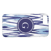 Chinees blauw en wit waterverf ikatpatroon Case-Mate iPhone case (Achterkant (Horizontaal))