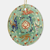 Chinees Blauw Groen Kunstontwerp Natuur Keramisch Ornament (Links)