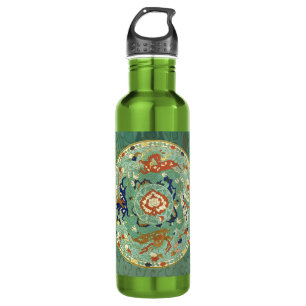 Chinees Blauw Groene Cirkel Waterfles