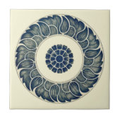 Chinees blauw lef op witte achtergrond ~ * ~ tegeltje (Voorkant)