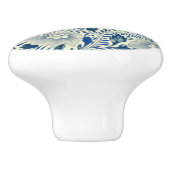 Chinees blauw lef ~ White Flowers~ * ~ Keramische Knop (Zijkant)