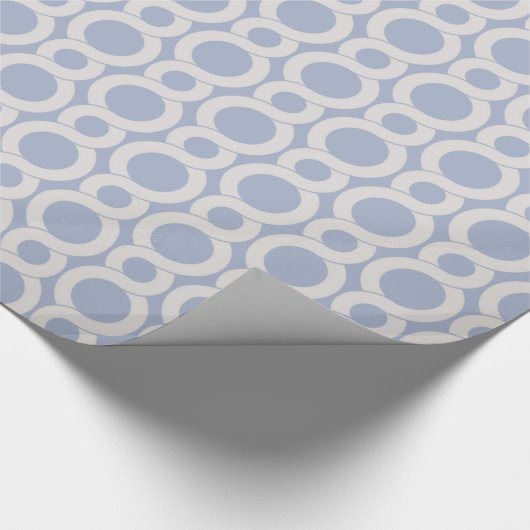Chinees blauw Marokkaans cirkelvormig monogram Cadeaupapier (Hoek)