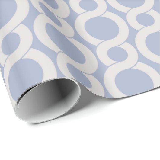 Chinees blauw Marokkaans cirkelvormig monogram Cadeaupapier (Rol Hoek)