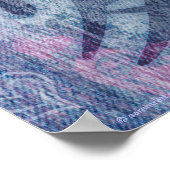 Chinees blauw roze liefdessymbool poster afdrukken (Hoek)