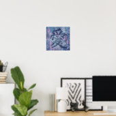 Chinees blauw roze liefdessymbool poster afdrukken (Thuiskantoor)