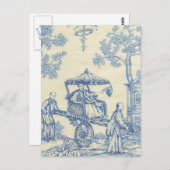 Chinees Blauw Toile Briefkaart (Voorkant / Achterkant)