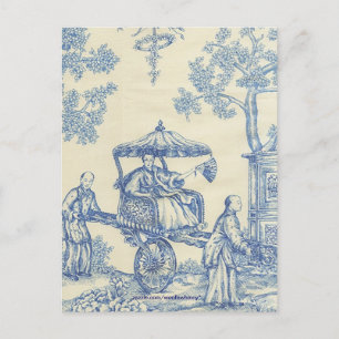 Chinees Blauw Toile Briefkaart