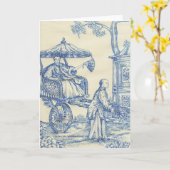 Chinees Blauw Toile Kaart (Gele Bloem)