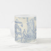Chinees Blauw Toile Matglas Koffiemok (Voorkant links)
