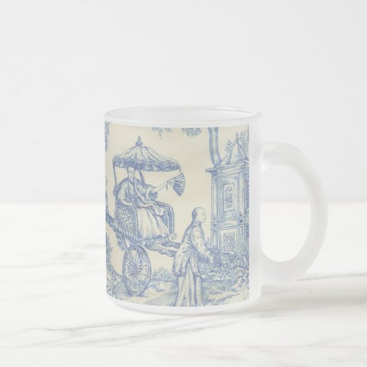 Chinees Blauw Toile Matglas Koffiemok (Rechts)