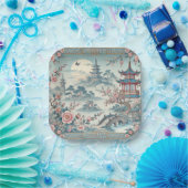 Chinees blauw toilet papieren bordje (Feest)