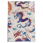 Chinees blauw vliegende draak medium medium cadeauzakje (Achterkant)