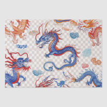 Chinees blauw vliegende draak medium