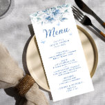 Chinees Blauw & Wit Bloemen Vrijgezellenfeest Menu<br><div class="desc">Dit beeldend meesterwerk weeft naadloos de iconische schoonheid van blauw en wit met de etherische allure van waterverf kunstenaarschap. De items, versierd met delicate Chinese motieven. Fijne bloesems en vlinders dansen sierlijk over het stuk, het vastleggen van de essentie van verfijnde schoonheid. De waterverf streken voegen een vleugje gratie en...</div>
