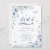 Chinees Blauw & Wit Elegant Vrijgezellenfeest Kaart (Voorkant)