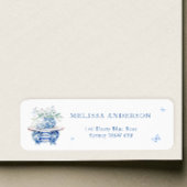 Chinees Blauw & Wit Vrijgezellenfeest Terugkeeradr Etiket