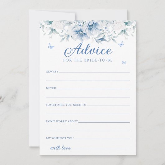 Chinees Blauw & Wit Wensen & Advies Kaart (Voorkant)