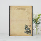 Chinees blauwdrakenschrijfpapier briefhoofd (Staand voorkant)