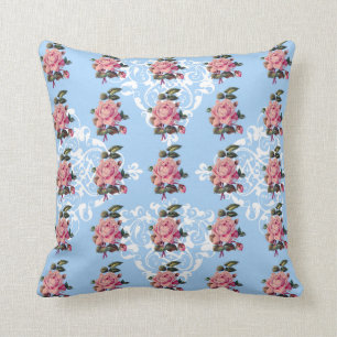 Chinees Bleek blauw met Rozen Pillow Kussen
