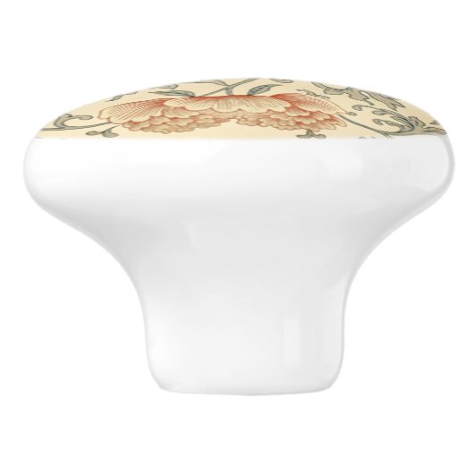 Chinees Bleek Oranje ventilator ~ grijs lef ~ * ~ Keramische Knop (Zijkant)