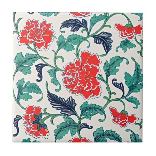  Chinees Bloemen Ornament Tegeltje (Voorkant)