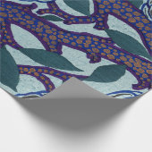 CHINEES BLOEMPATROON WIKKELPAPIER IN BLUES CADEAUPAPIER (Hoek)