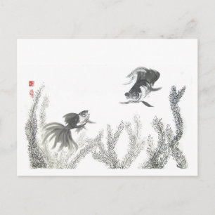 Chinees Briefkaart van Lucky Goldfish