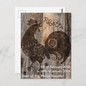 Chinees Briefkaart voor houtkool (Voorkant / Achterkant)