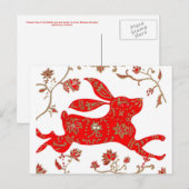 Chinees Briefkaart voor konijnenziekte (Voorkant / Achterkant)