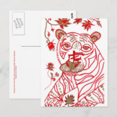Chinees Briefkaart voor tijgerstrologie (Voorkant / Achterkant)