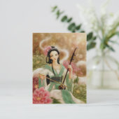 Chinees Briefkaart voor vrouwen die Erhu spelen (Staand voorkant)