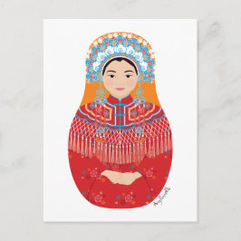 Chinees bruid Matryoshka Briefkaart